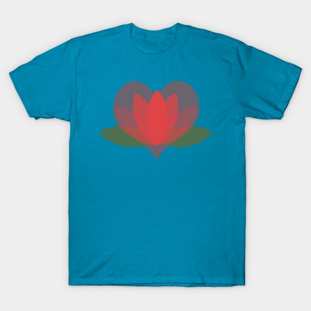 Water lily heart T-Shirt by JorisLAQ